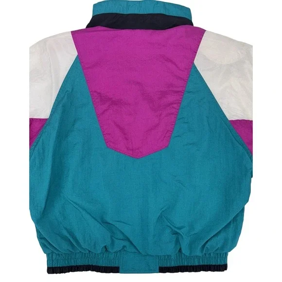 VTG River Edge Sport Women's Windbreaker Medium Multicolor Full Zip 80's 90's - Picture 10 of 13